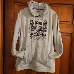 Columbia Men's Light Gray Color Graphic Light Weight Hoodie Size Medium